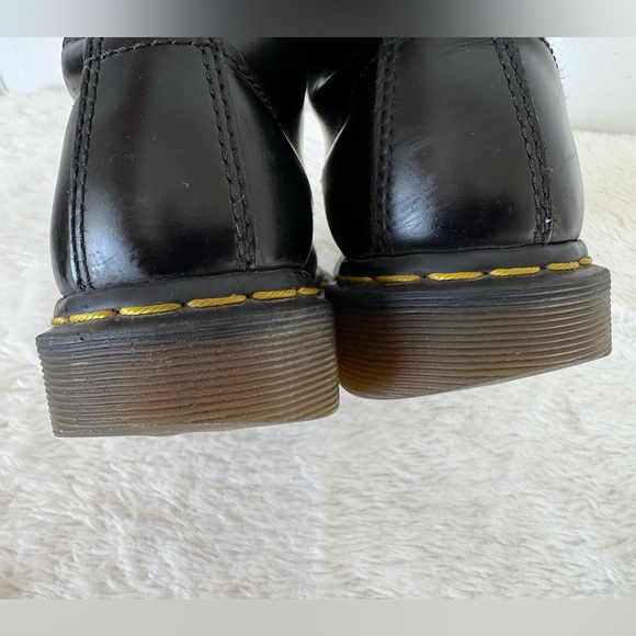 Black Leather Boots with Yellow Laces - Picture 9 of 10
